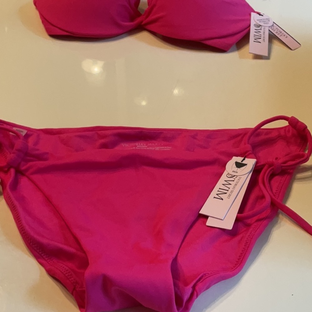 🖤💜🩵FIRM NWT 3 piece Victoria’s Secret bikini set and coverup. - Picture 3 of 9